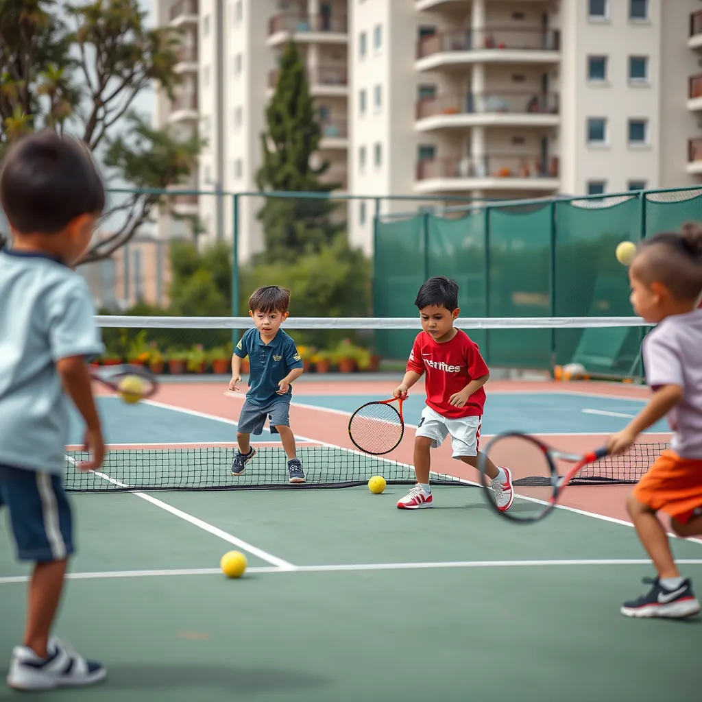 un campo y red de mini tenis